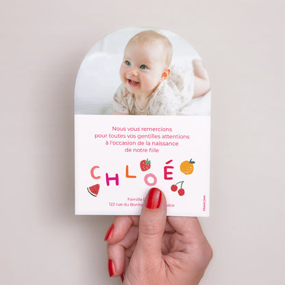 Remerciements Naissance Petite arche Matisse pink photo N° 3