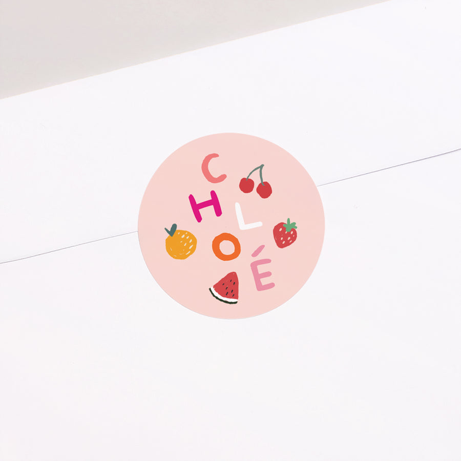 Sticker Naissance Rond Matisse pink photo