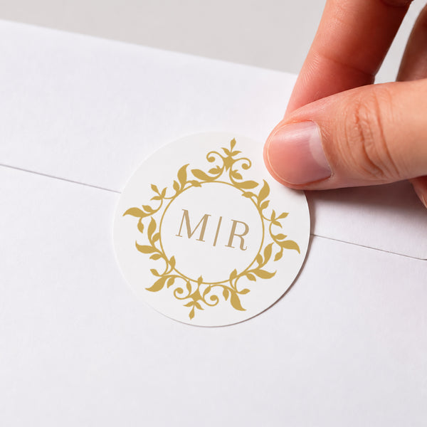 Sticker Mariage Rond Baroque chic photo