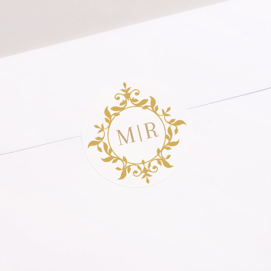 Sticker Mariage Rond Baroque chic photo