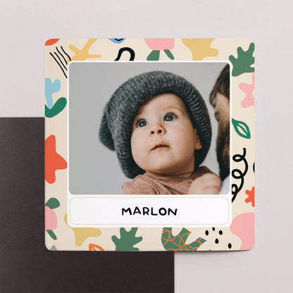 Remerciements Naissance Lot de 9, magnétique Matisse coloré photo N° 1