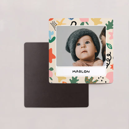 Remerciements Naissance Lot de 9, magnétique Matisse coloré photo N° 2