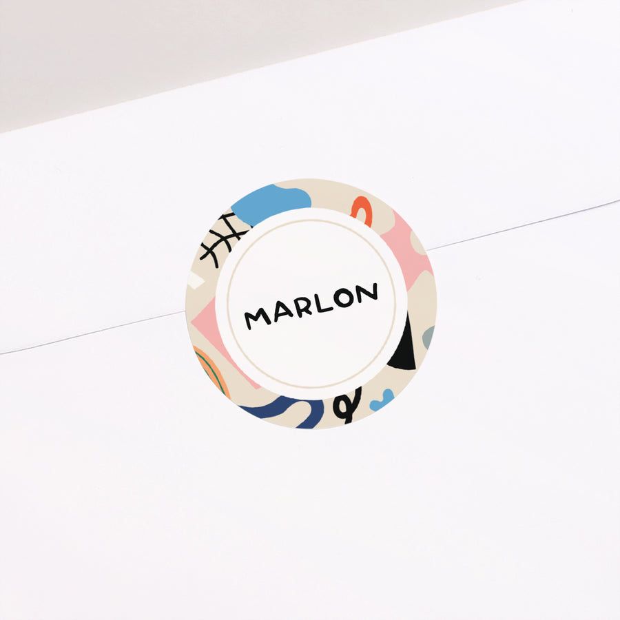 Sticker Naissance Rond Matisse coloré photo