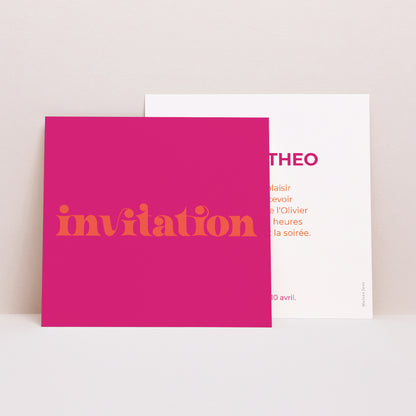 Invitations Mariage Carré Groovy photo N° 1