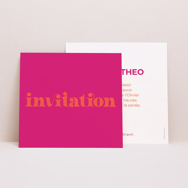 Invitations Mariage Carré Groovy photo