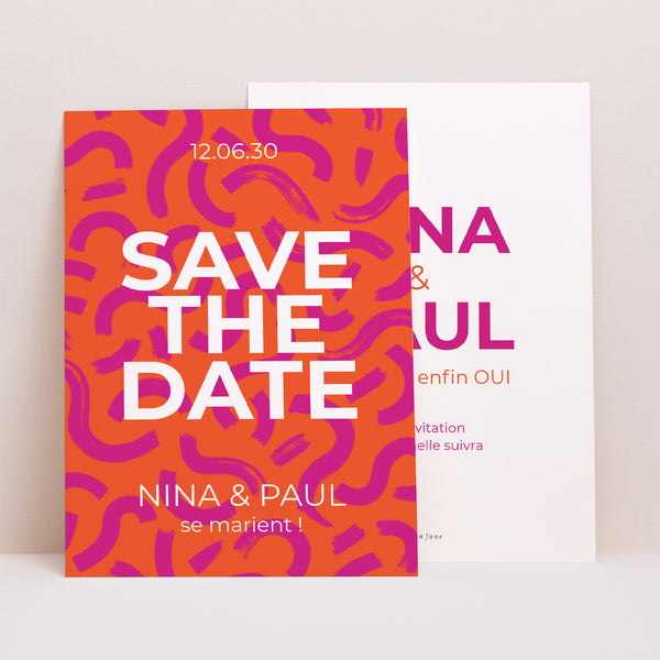 Save the date Mariage Portrait Color pop photo