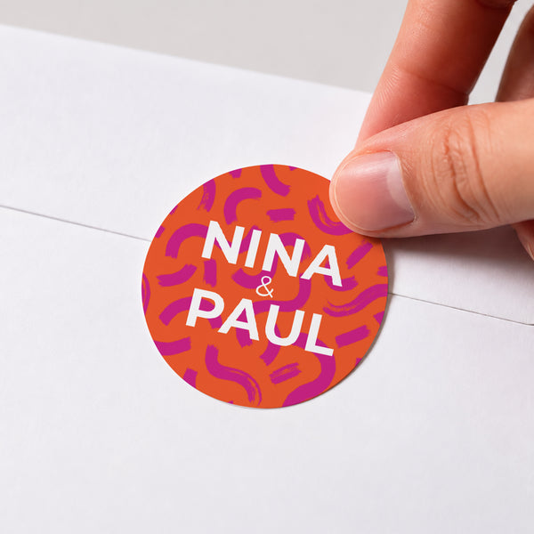 Sticker Mariage Rond Color pop photo