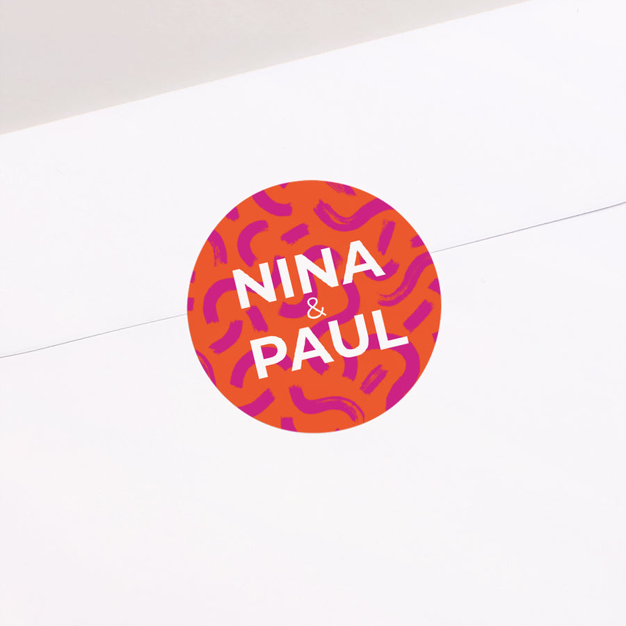 Sticker Mariage Rond Color pop photo