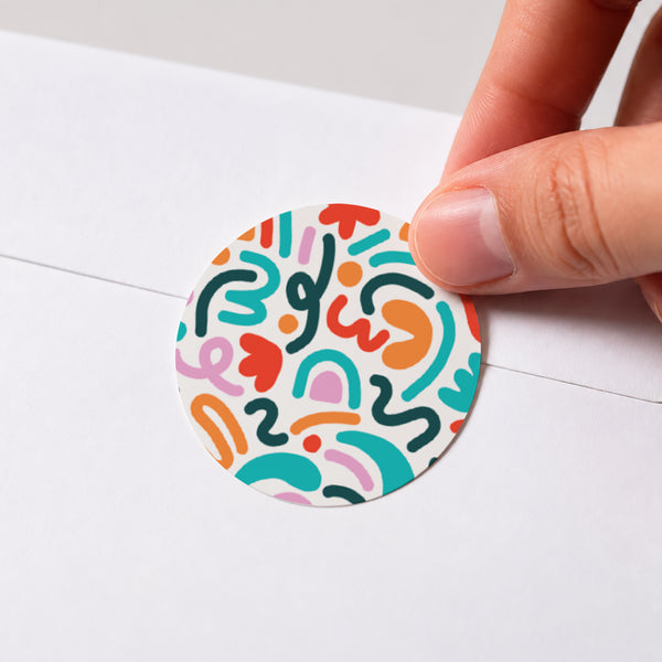 Sticker Naissance Rond Pop'art photo