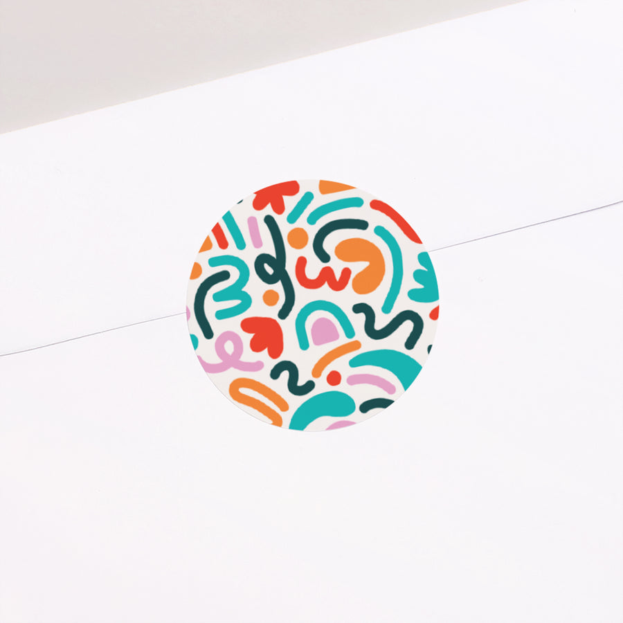 Sticker Naissance Rond Pop'art photo