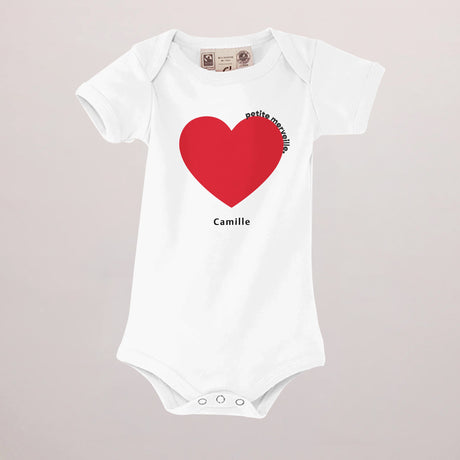 Body personnalisé Naissance blanc recto Petite Merveille