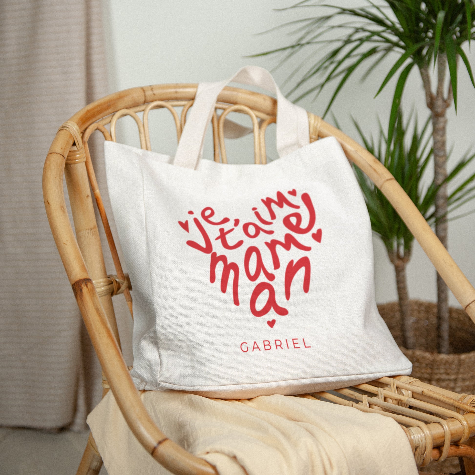 Tote bag Objets Anse en toile Maman adorée – Maison June