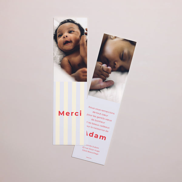 Remerciements Naissance Marque-page Fresh Ice Cream Blue photo