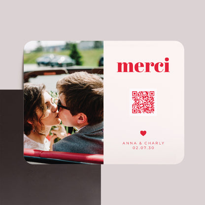Remerciements Mariage Lot de 8, magnétique, paysage, rectangle coins arrondis On se dit oui photo N° 1