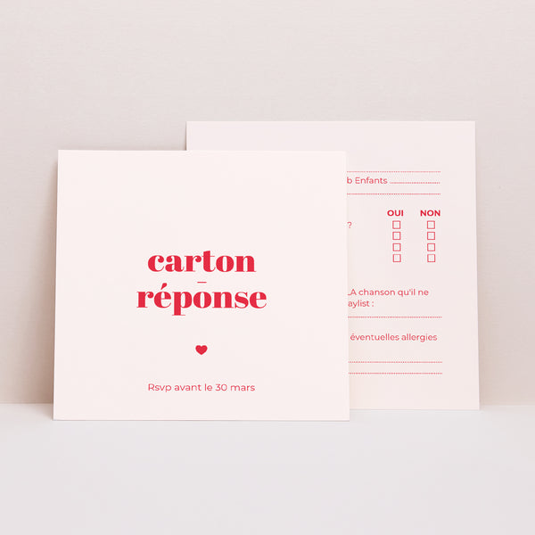 Carton réponse Mariage Carré On se dit oui photo