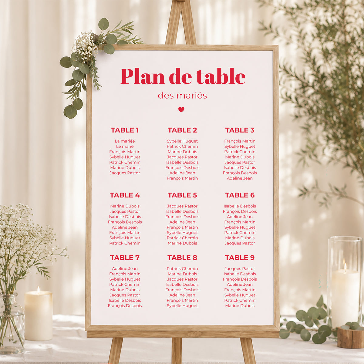 Plan de table Mariage Portrait 60 x 90 cm On se dit oui photo N° 1