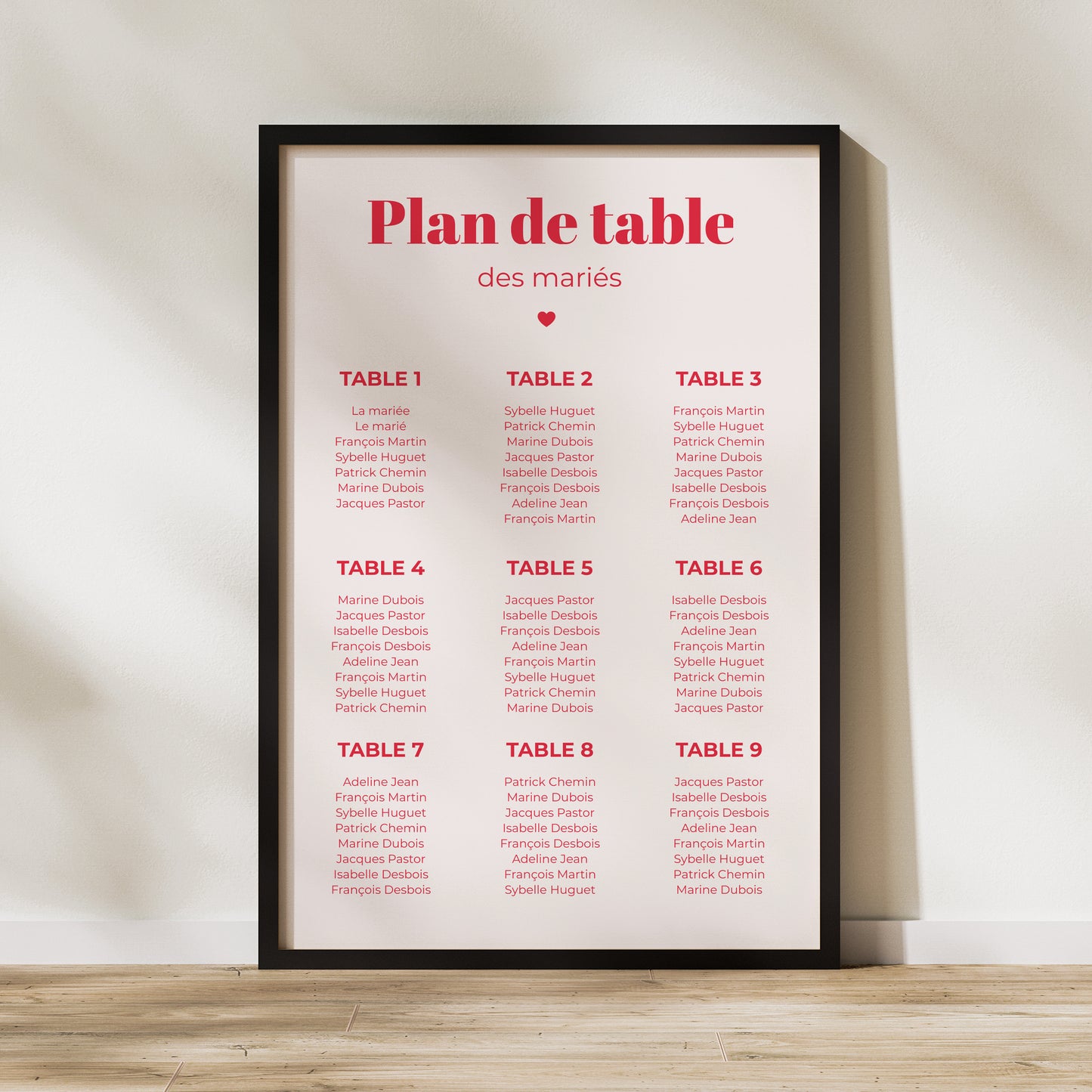 Plan de table Mariage Portrait 60 x 90 cm On se dit oui photo N° 1