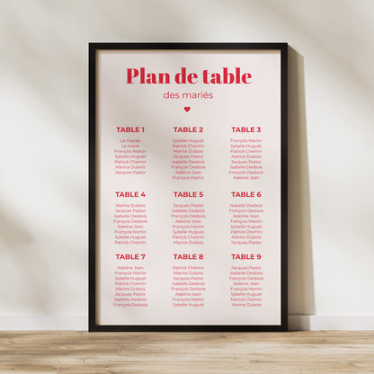 Plan de table Mariage Portrait 60 x 90 cm On se dit oui photo N° 1