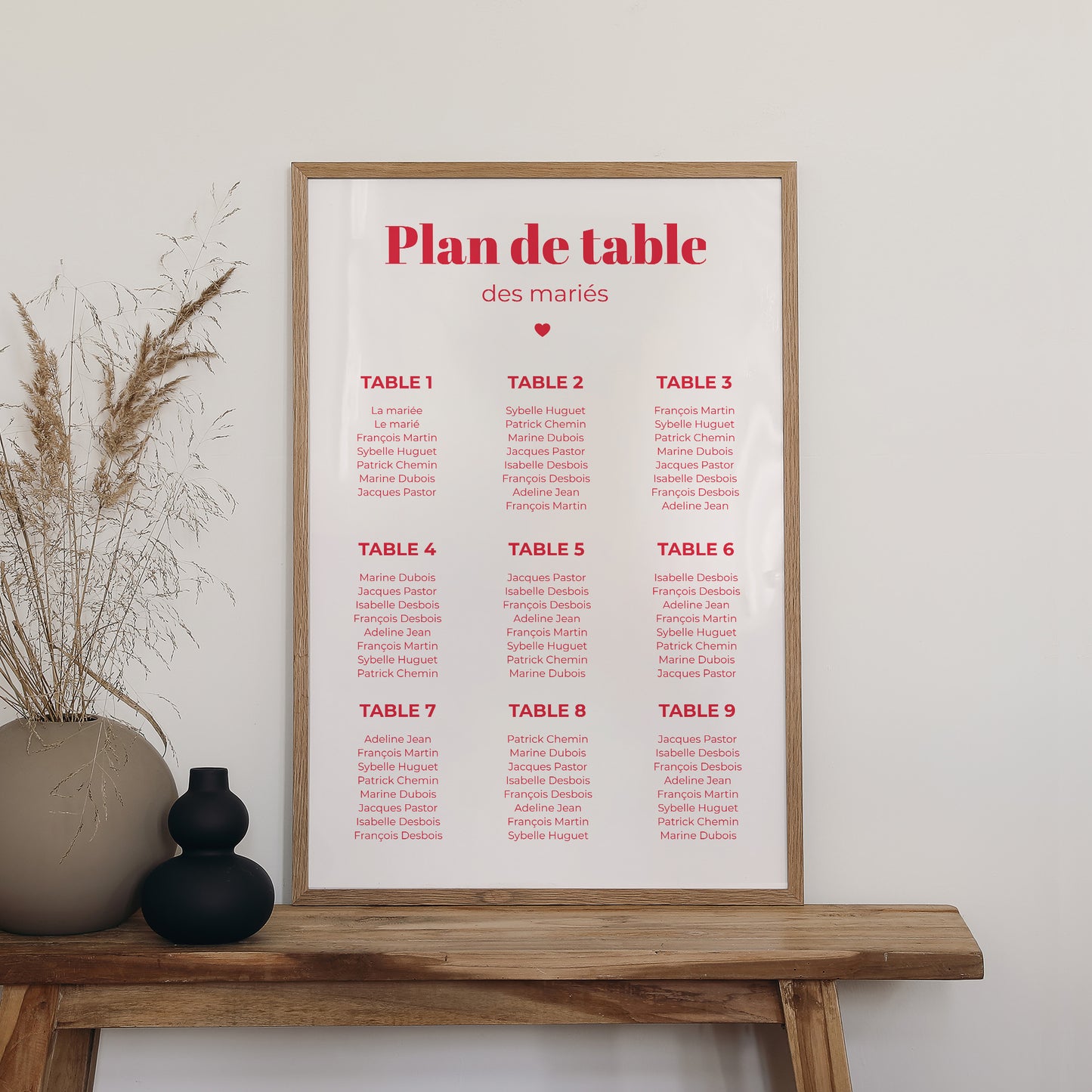 Plan de table Mariage Portrait 60 x 90 cm On se dit oui photo N° 2