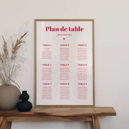 Plan de table Mariage Portrait 60 x 90 cm On se dit oui photo N° 2