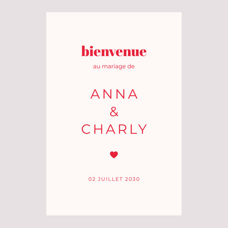 Panneau bienvenue Mariage Portrait 60 x 90 cm On se dit oui