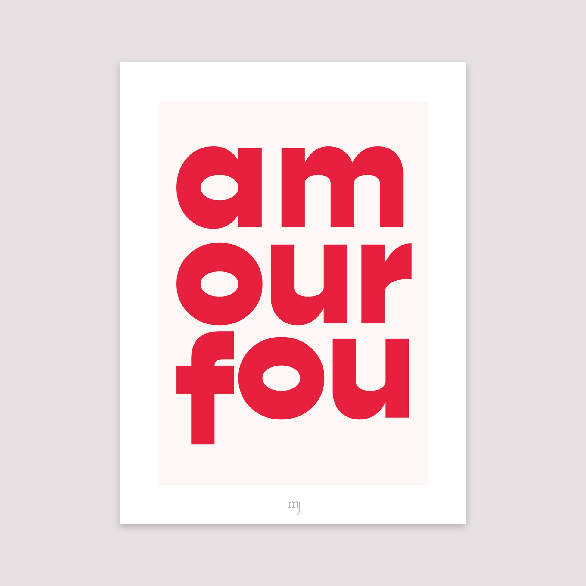 Affiche Portrait 30 x 40 cm Amour fou II photo N° 2