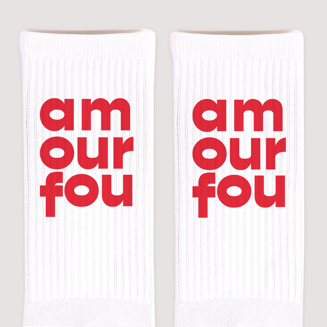 Chaussettes homme Blanches Amour fou II photo N° 3