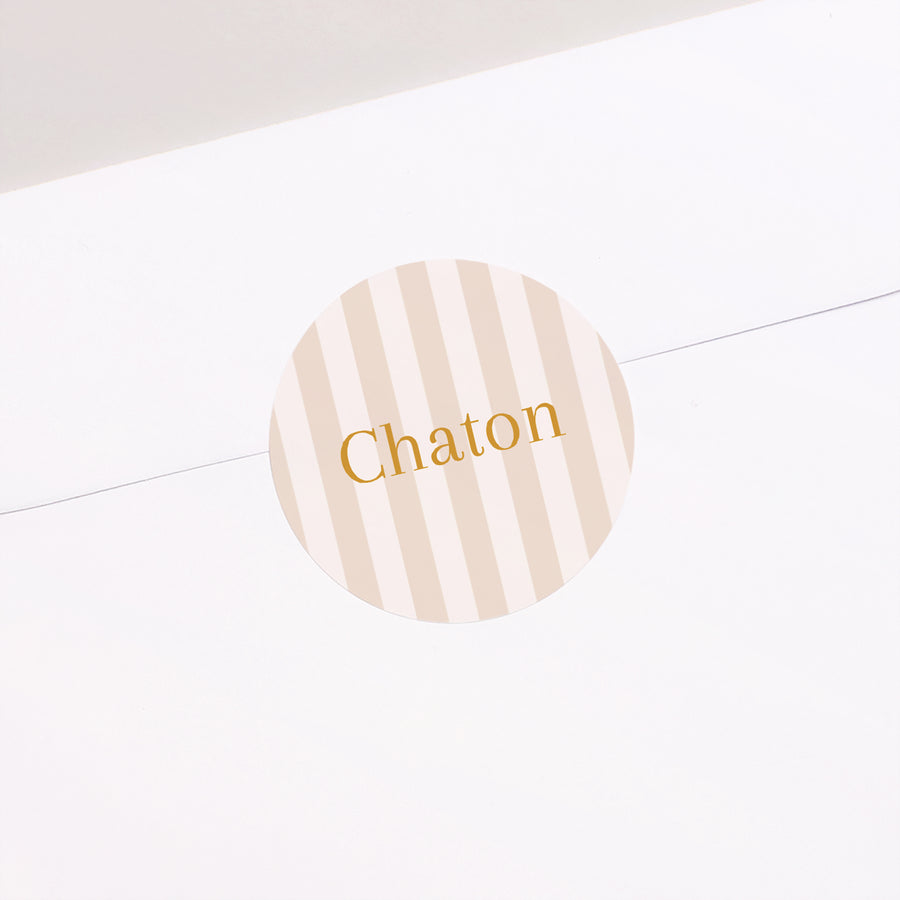 Sticker Naissance Rond Chaton photo