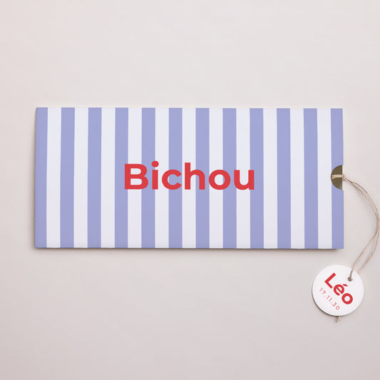 Faire-part Naissance Pochette 2 cartes, étiquette Petit berlingot Bleu photo