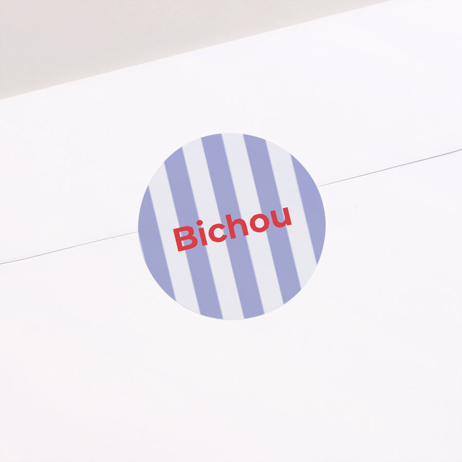 Sticker Naissance Rond Petit berlingot Bleu photo