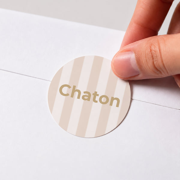 Sticker Naissance Rond Chaton or photo