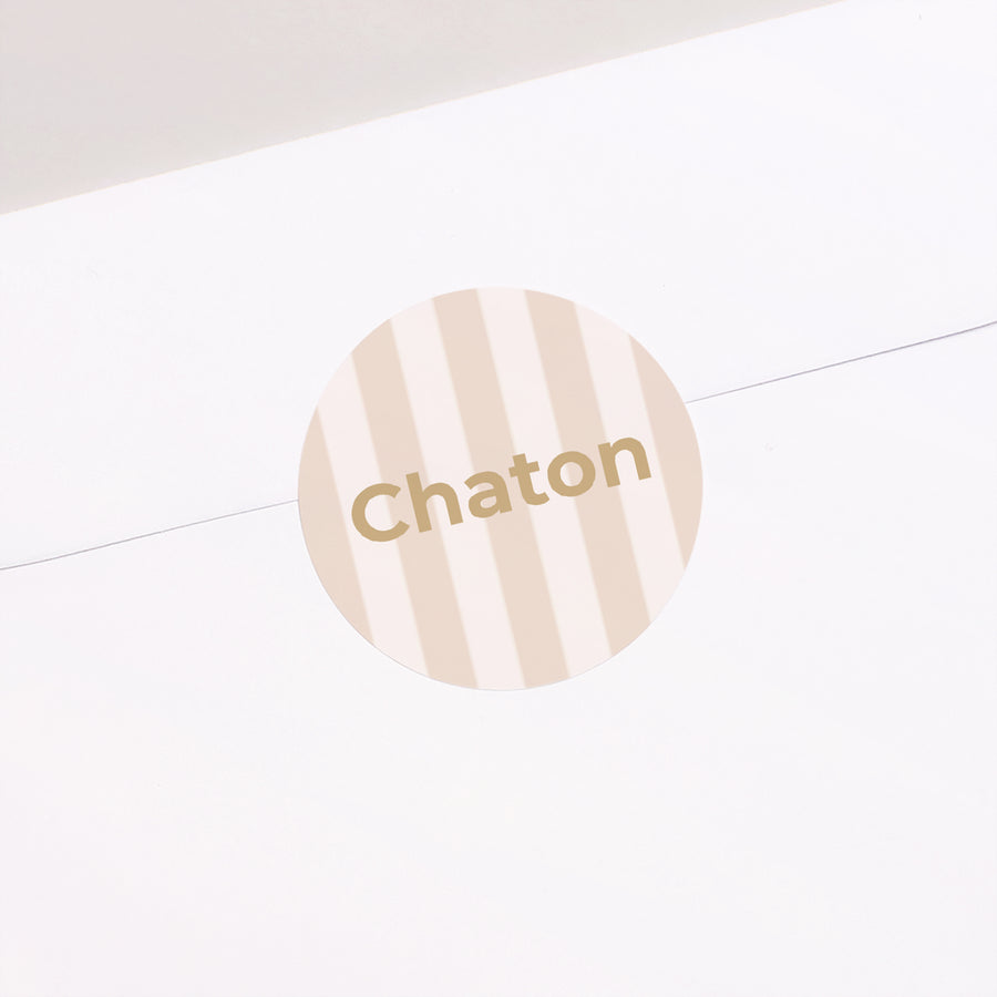 Sticker Naissance Rond Chaton or photo