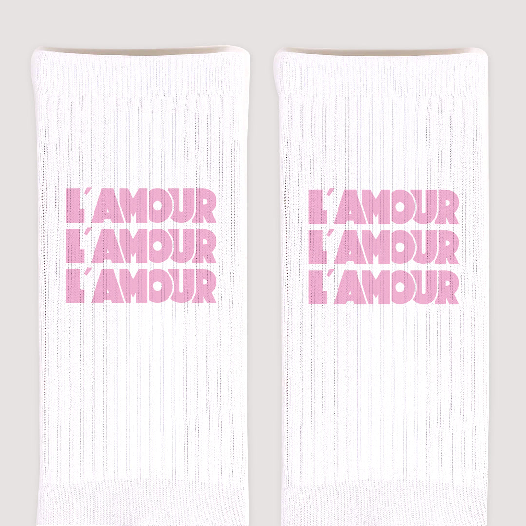 Chaussettes femme Blanches L'Amour rose photo N° 3