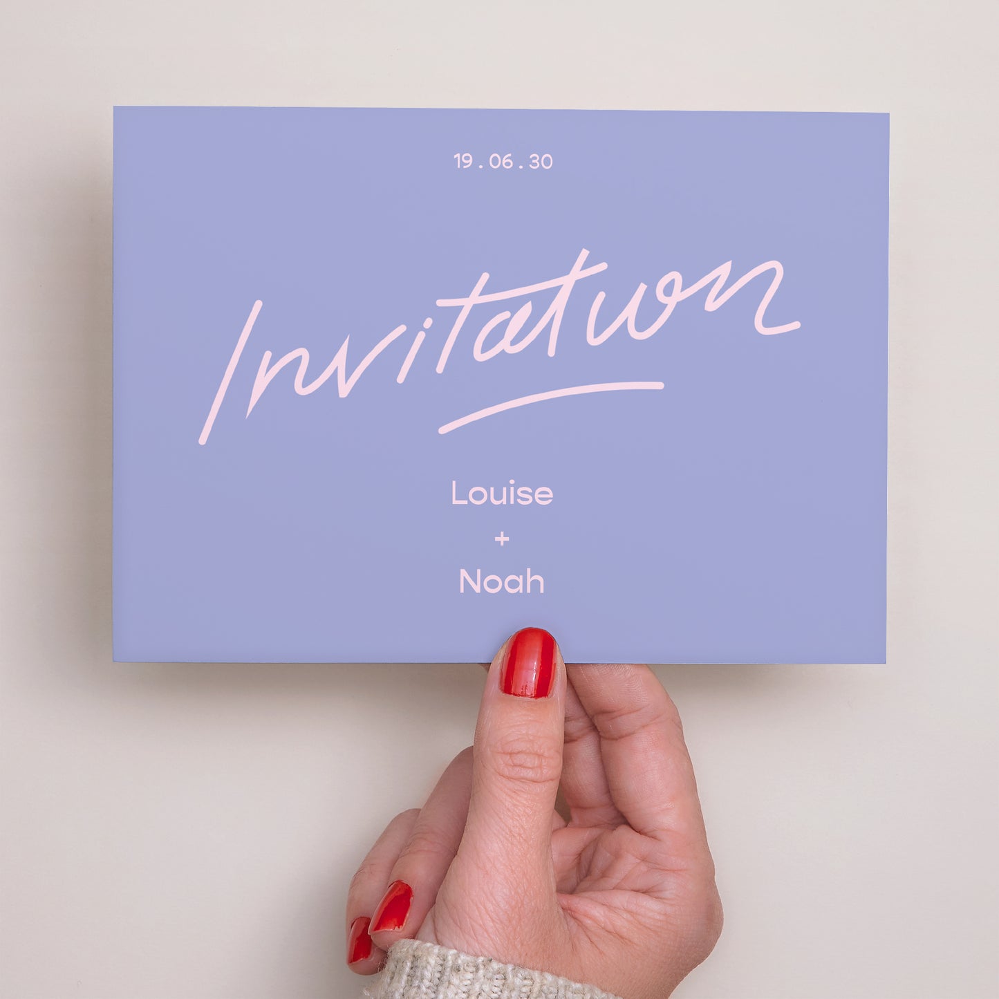 Invitations Mariage Portrait Love in eighties blue photo N° 3