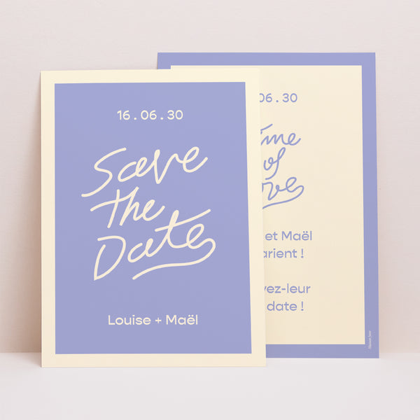 Save the date Mariage Portrait Time of Love photo