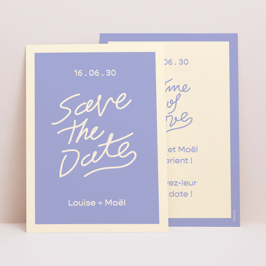 Save the date Mariage Portrait Time of Love photo