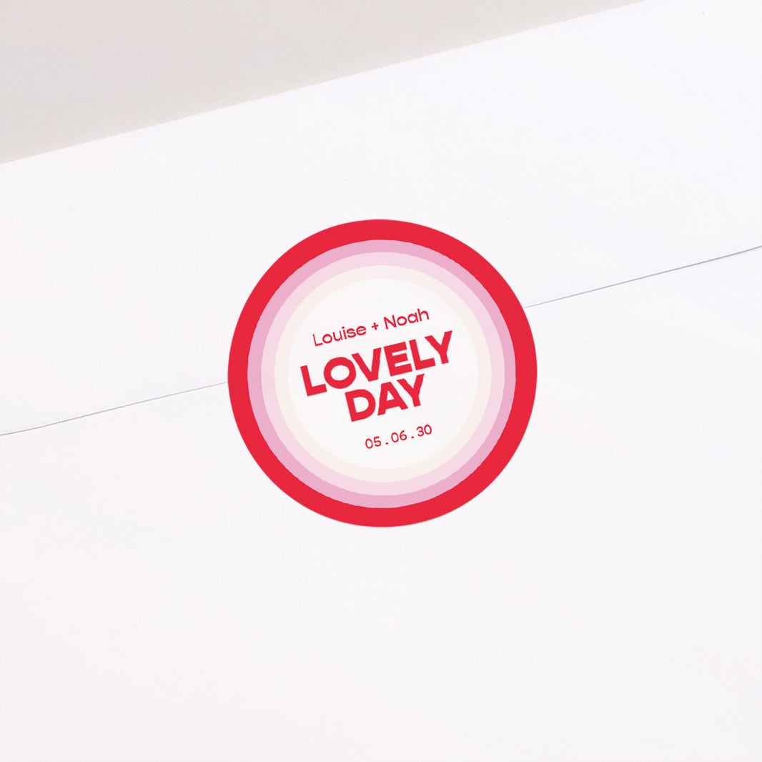 Sticker Mariage Rond Lovely Day photo N° 1