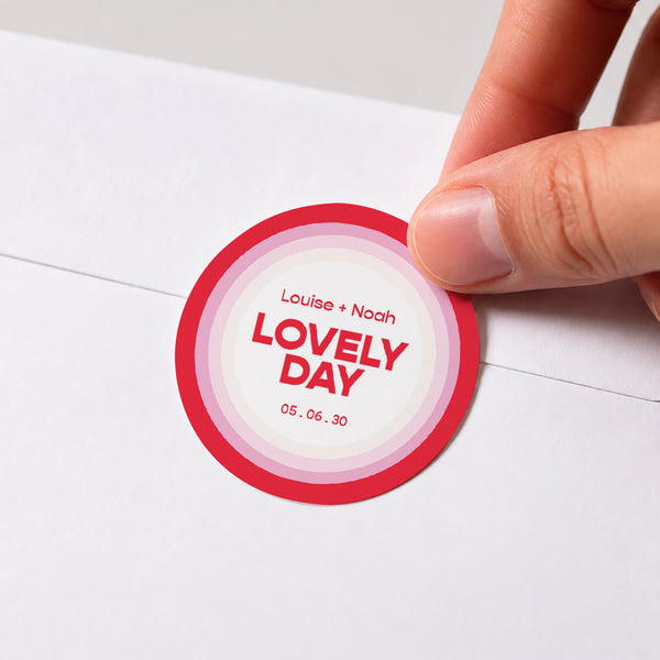 Sticker Mariage Rond Lovely Day photo