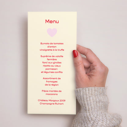 Menu Mariage Panoramique portrait Bonjour Amour pink photo N° 3