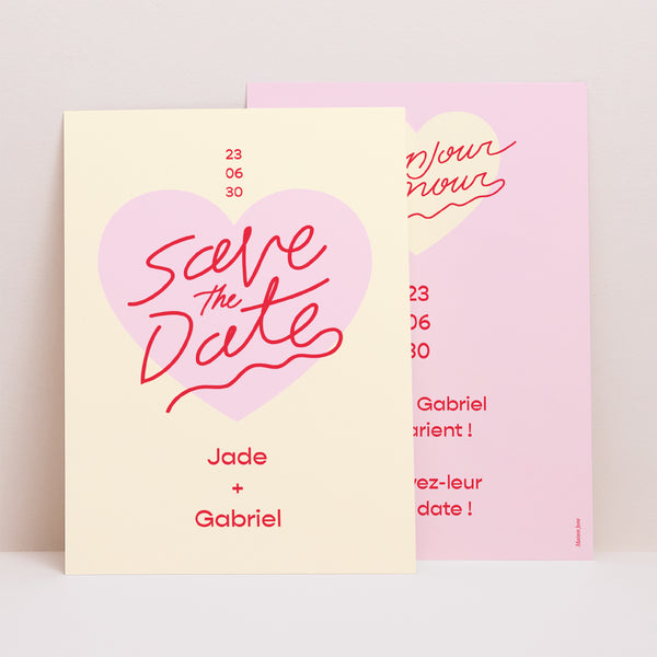 Save the date Mariage Portrait Bonjour Amour Vanille photo