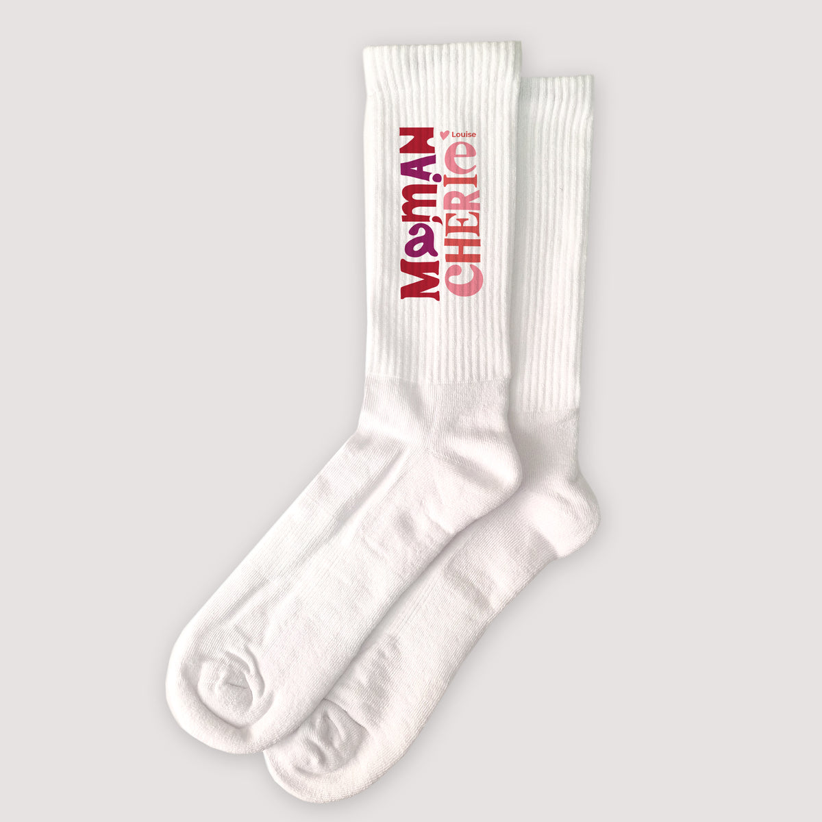 Chaussettes femme Blanches Maman chérie II photo N° 1