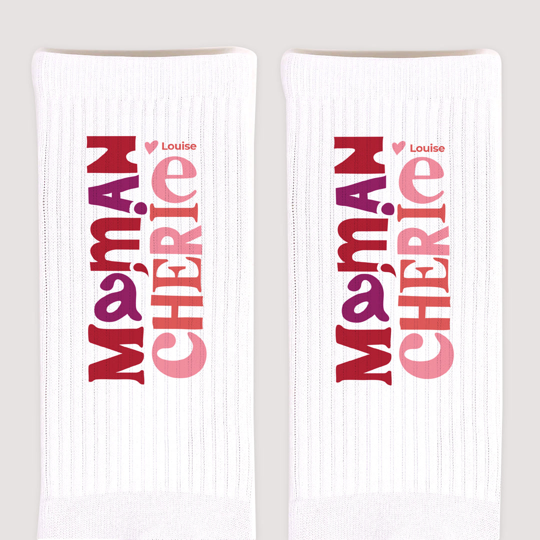 Chaussettes femme Blanches Maman chérie II photo N° 3