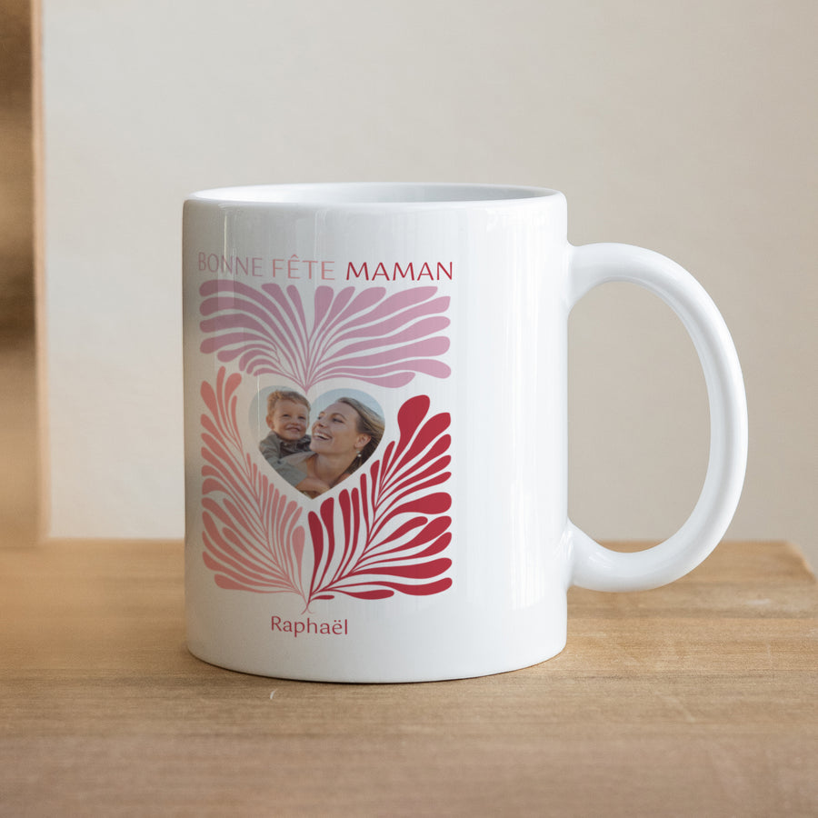 Mug Objets Blanc Pink foliage photo