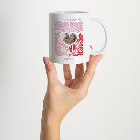 Mug Objets Blanc Pink foliage