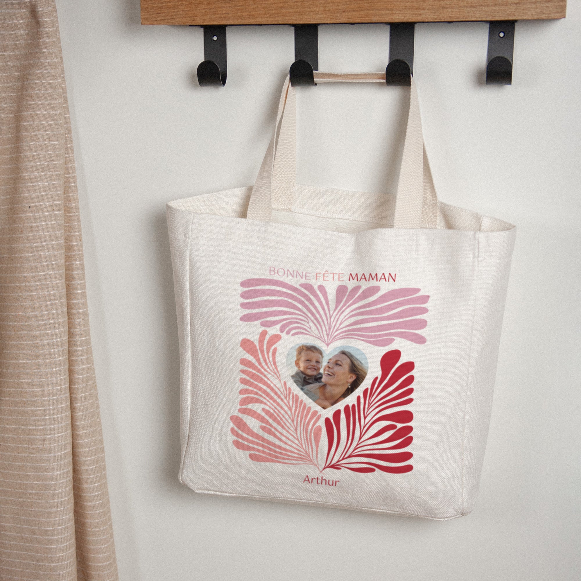 Tote bag Objets Anse en toile Pink foliage photo N° 1