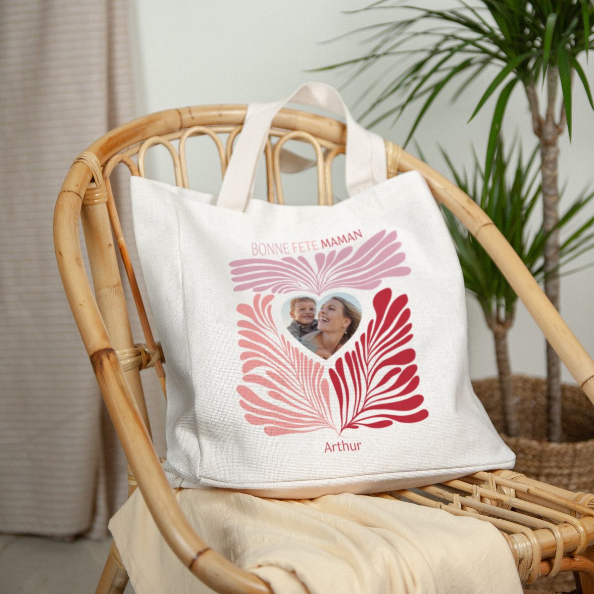 Tote bag Objets Anse en toile Pink foliage photo N° 2