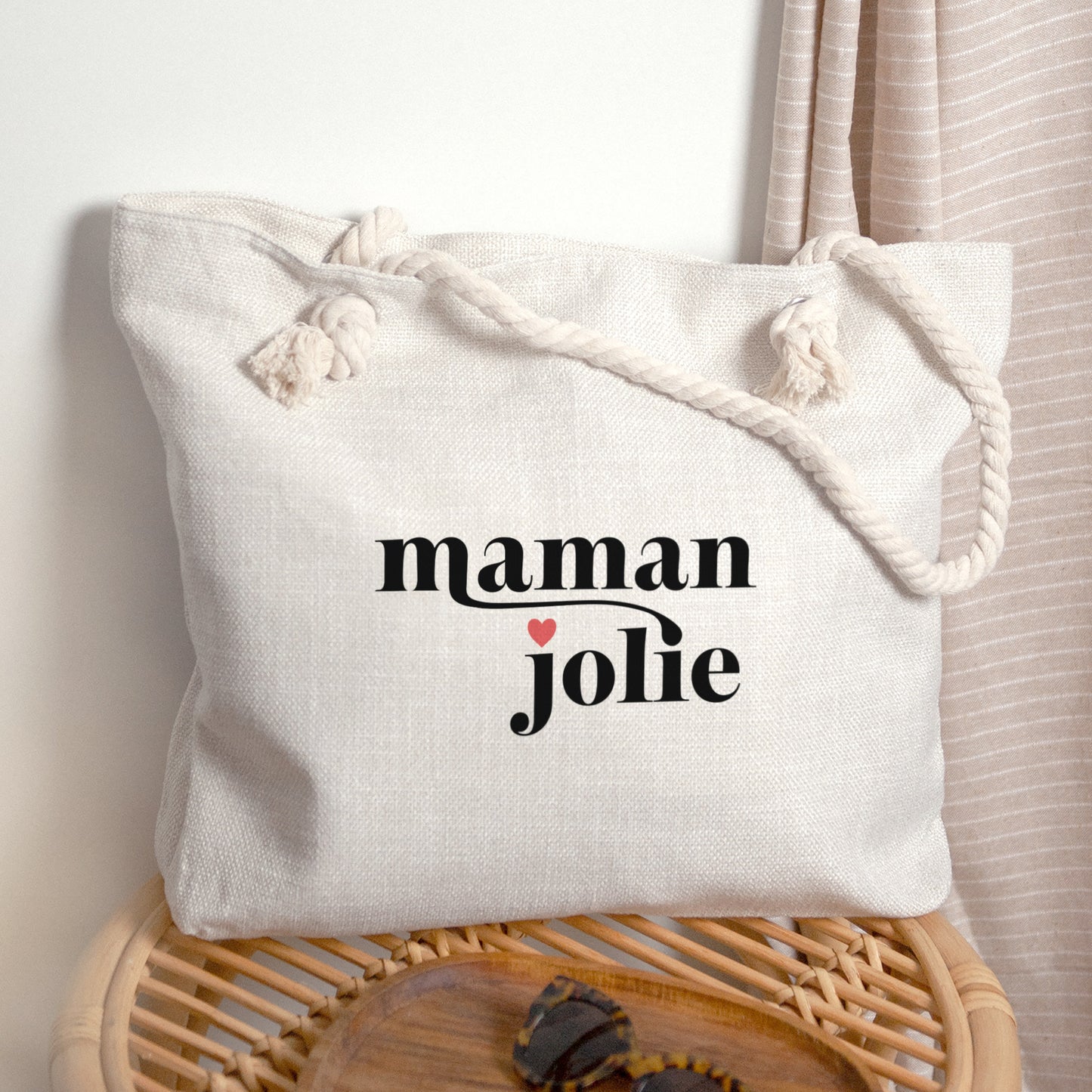 Sac cabas Objets Anse en corde Maman jolie photo N° 1