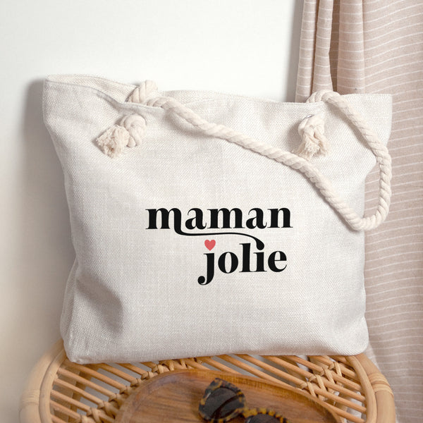 Sac cabas Objets Anse en corde Maman jolie photo