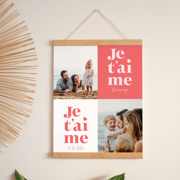 Affiche Portrait 30 x 40 cm Je t'aime maman photo