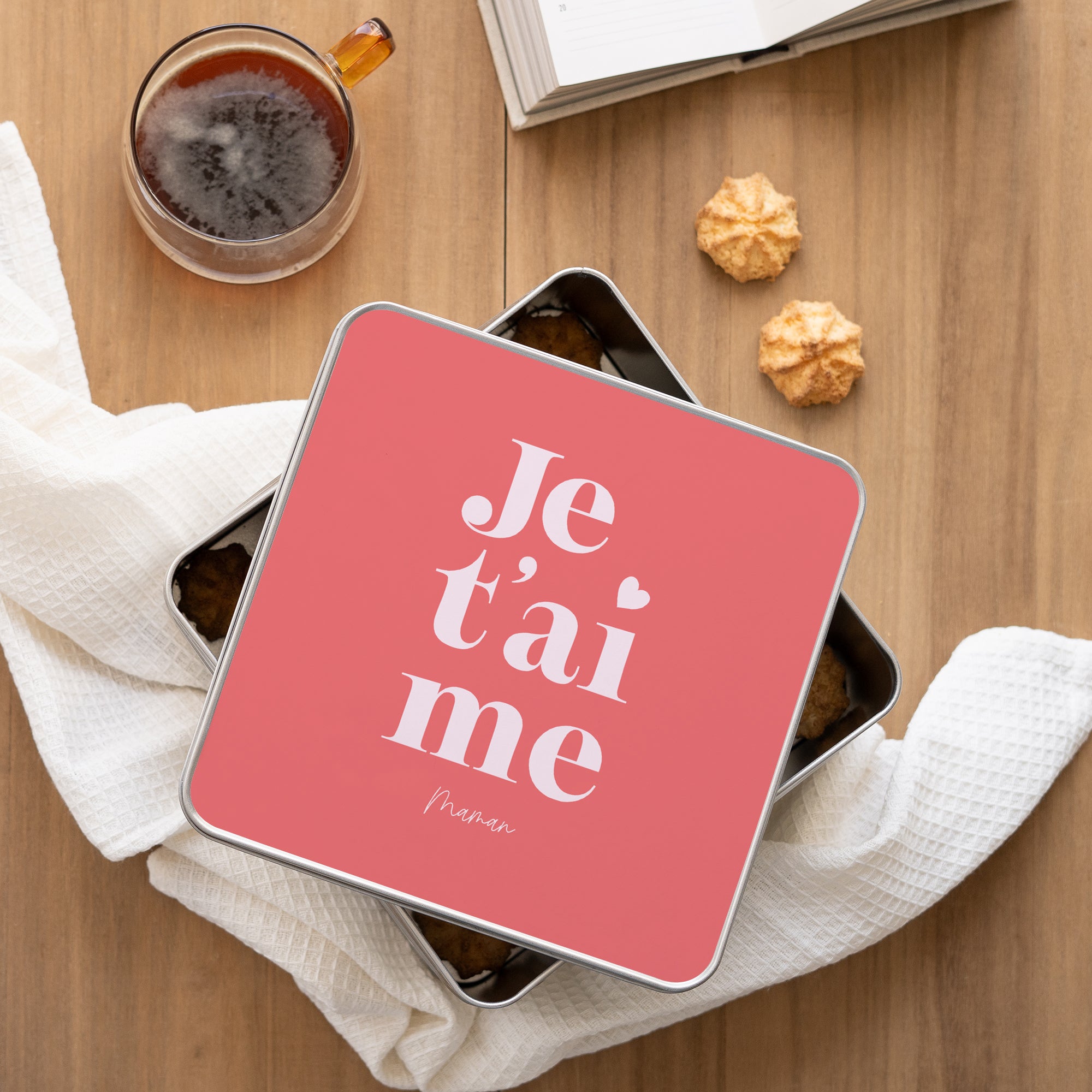 Boite métallique Objets Carrée Je t'aime maman photo N° 1